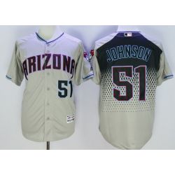 Cheap Randy Johnson Diamondbacks Jersey From China Grey green lettering FLEXBASE #51