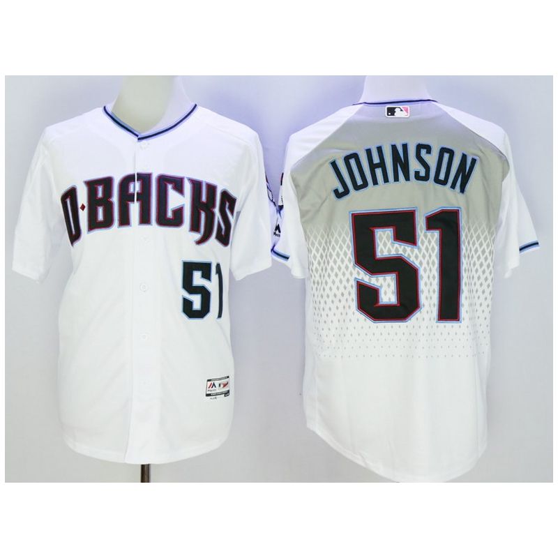 Cheap Randy Johnson Diamondbacks Jersey From China White green lettering FLEXBASE #51