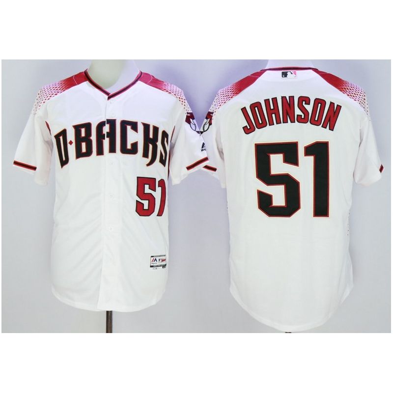 Cheap Randy Johnson Diamondbacks Jersey From China White red lettering FLEXBASE #51