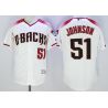 Cheap Randy Johnson Diamondbacks Jersey From China White red lettering FLEXBASE #51