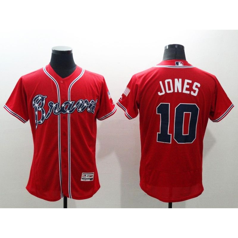 Cheap Chipper Jones Braves Jersey From China Red FLEXBASE #10