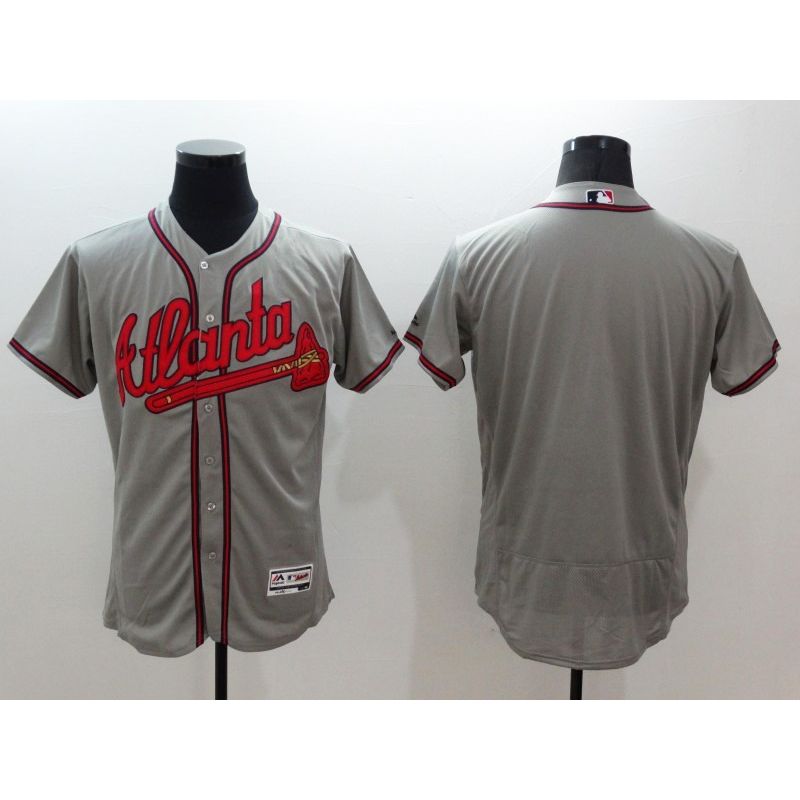 Cheap Braves Jersey From China Gray Blank FLEXBASE