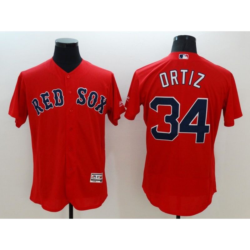 Cheap David Ortiz Red Sox Jersey From China Red FLEXBASE #34