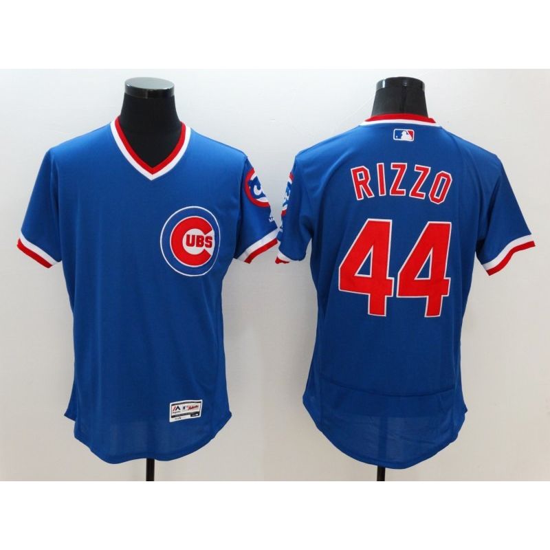 Cheap Anthony Rizzo Cubs Jersey From China Blue V-neck FLEXBASE #44