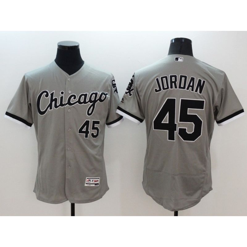 Cheap Michael Jordan White Sox Jersey From China Gray FLEXBASE #45