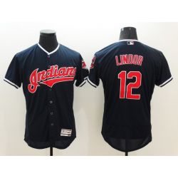 Cheap Francisco Lindor Indians Jersey From China Blue FLEXBASE #12