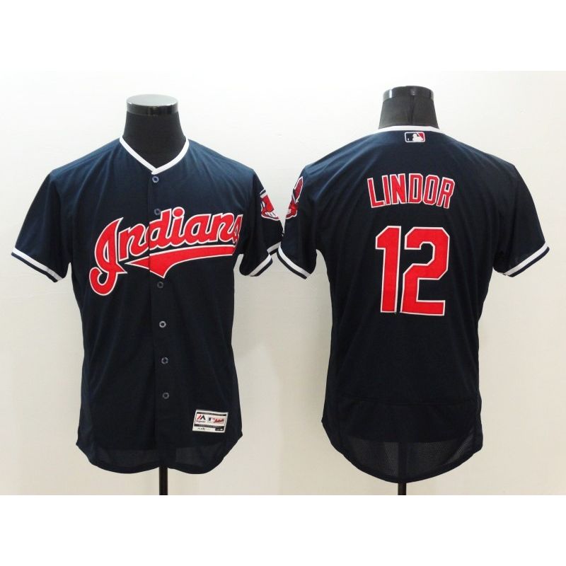 Cheap Francisco Lindor Indians Jersey From China Blue FLEXBASE #12 Cheap Francisco Lindor Indians Jersey From China Blue FLEXBASE #12