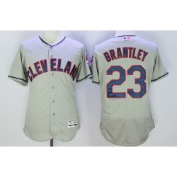 Cheap Michael Brantley Indians Jersey From China Gray FLEXBASE #23