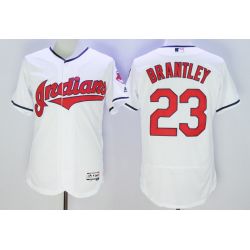 Cheap Michael Brantley Indians Jersey From China White FLEXBASE #23