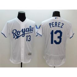 Cheap Salvador Perez Royals Jersey From China White FLEXBASE #13