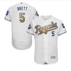 Cheap George Brett Royals Jersey From China White Champion FLEXBASE #5