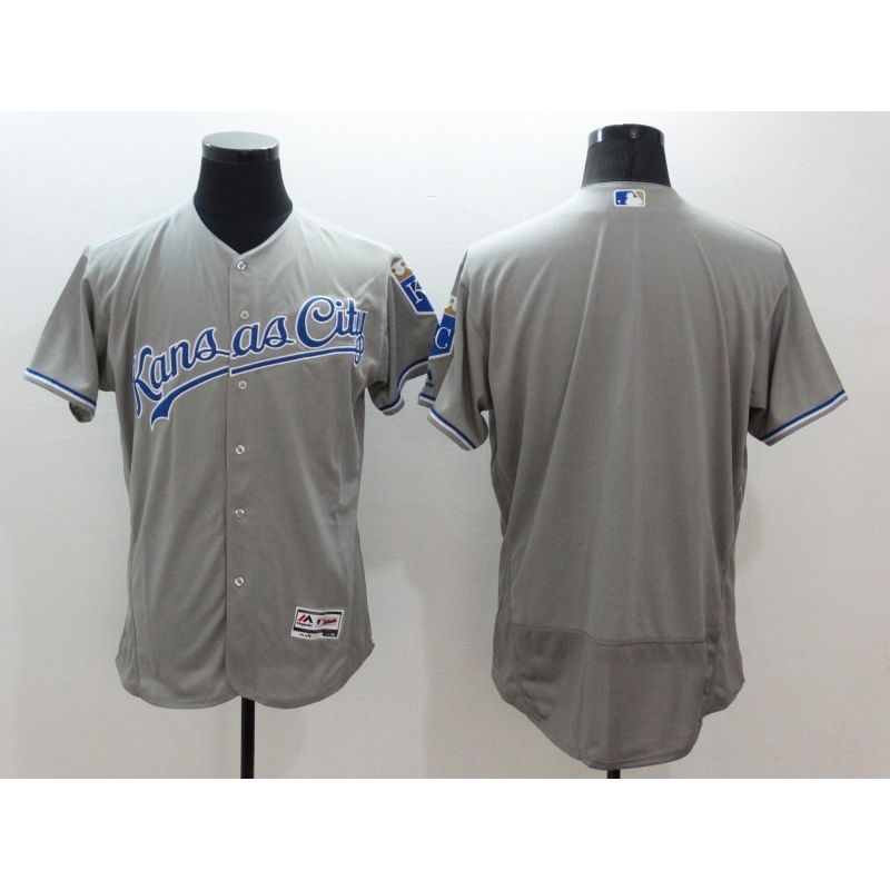 Cheap Royals Jersey From China Gray Blank FLEXBASE