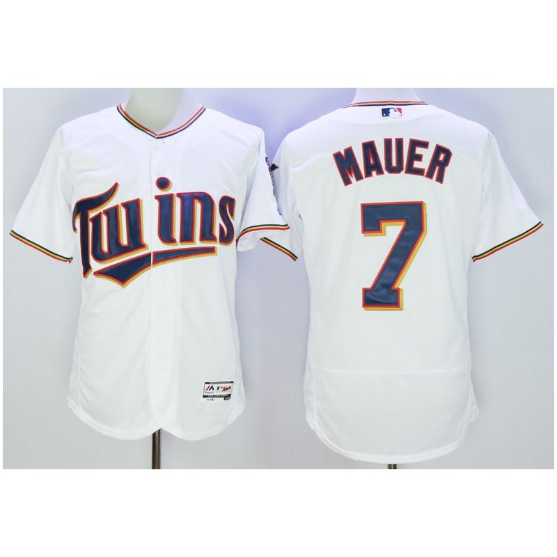 Cheap Joe Mauer Twins Jersey From China White FLEXBASE #7