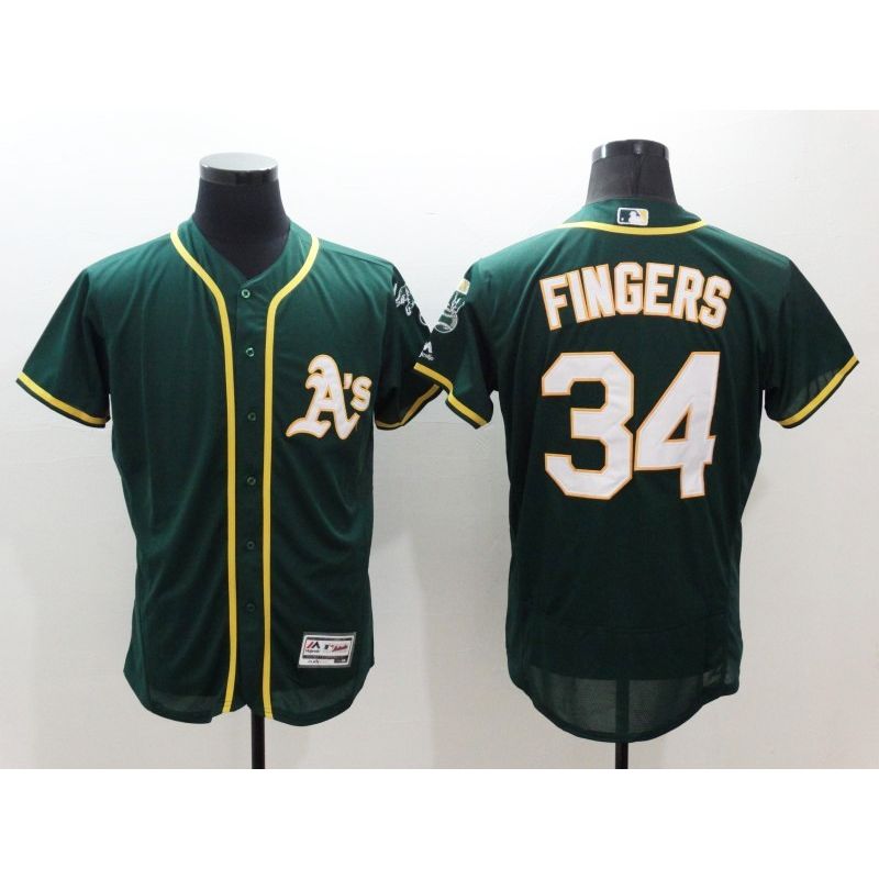 Cheap Rollie Fingers Athletics Jersey From China Green FLEXBASE #34