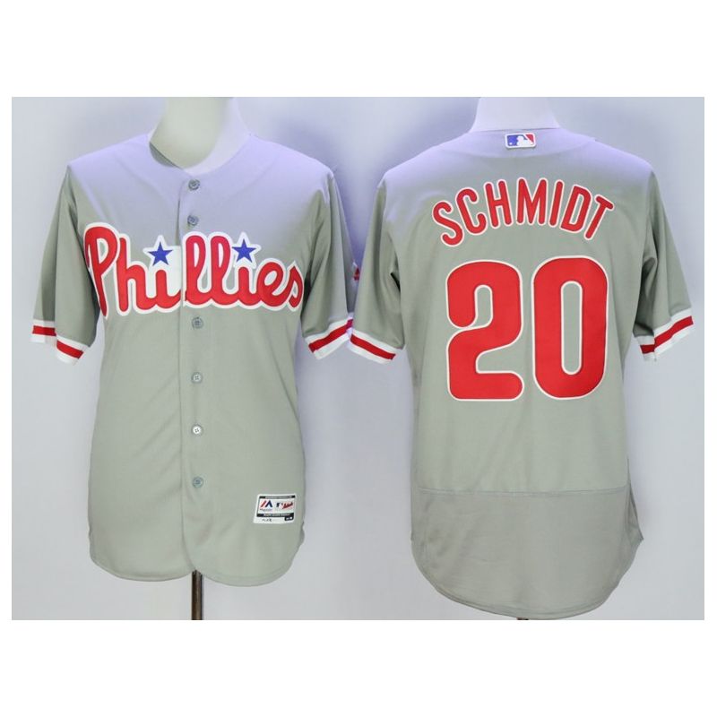 Cheap Mike Schmidt Phillies Jersey From China Gray FLEXBASE #20