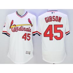 Cheap Bob Gibson Cardinals Jersey From China White V-neck FLEXBASE #45