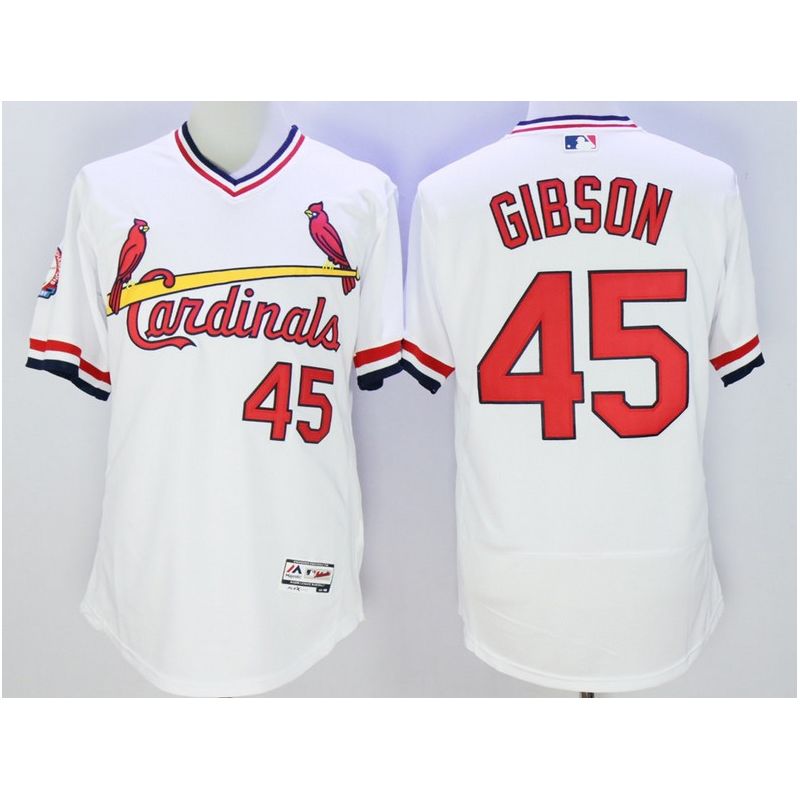 Cheap Bob Gibson Cardinals Jersey From China White V-neck FLEXBASE #45 Cheap Bob Gibson Cardinals Jersey From China White V-neck FLEXBASE #45