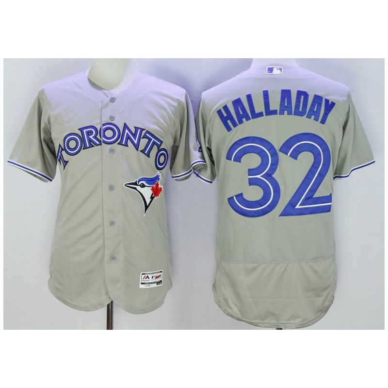 Cheap Roy Halladay Blue Jays Jersey From China Gray FLEXBASE #32