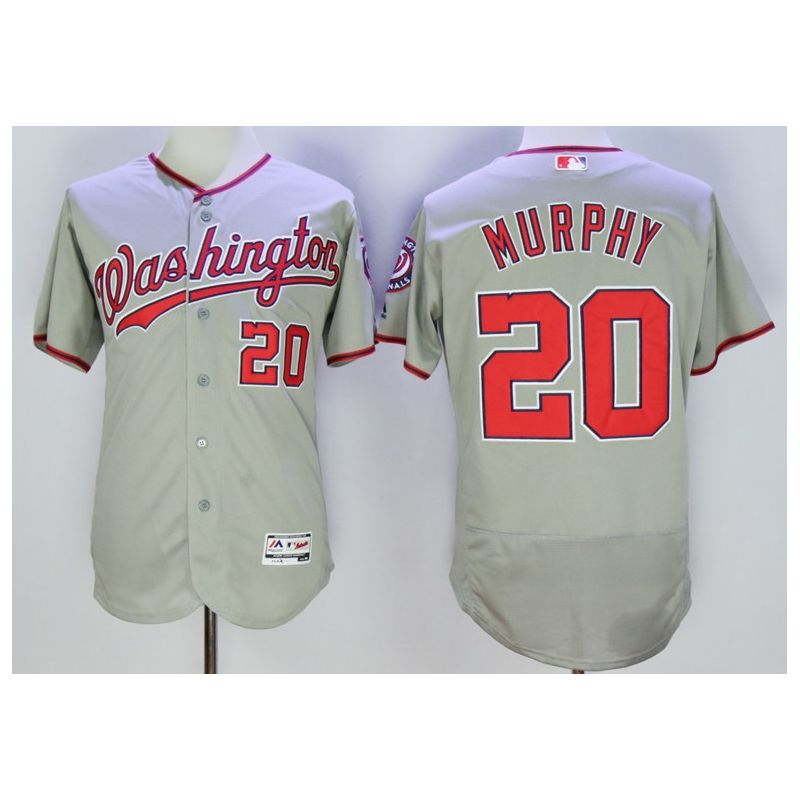 Cheap Daniel Murphy Nationals Jersey From China Gray FLEXBASE #20