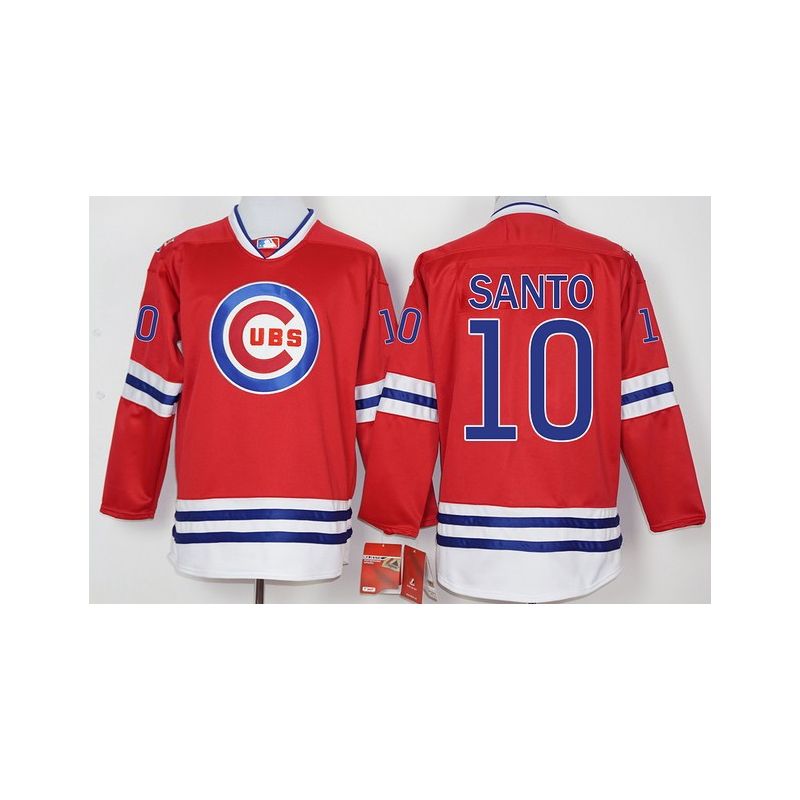 Cheap Ron Santo Cubs Hockey Jersey From China Red #10