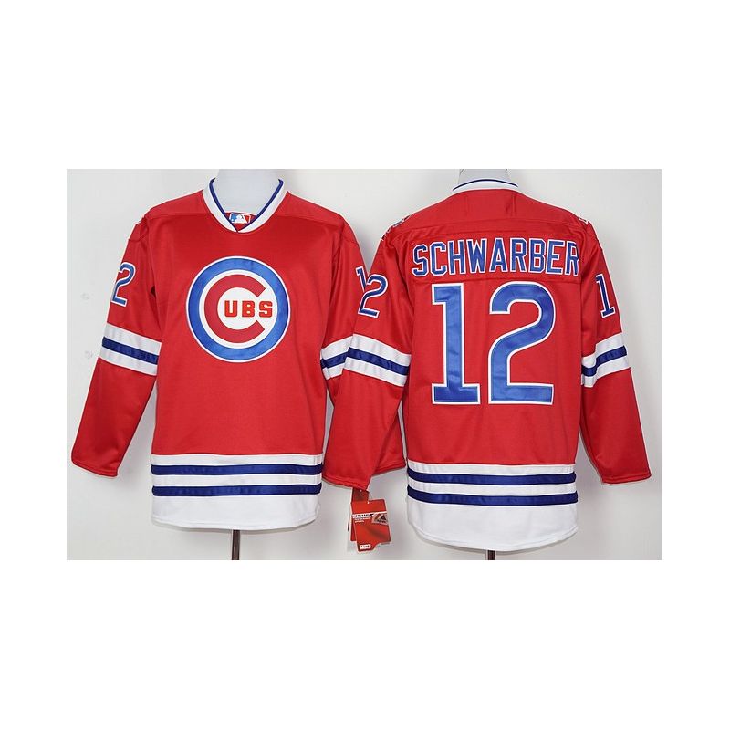 Cheap Kyle Schwarber Cubs Hockey Jersey From China Red #12