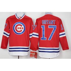 Cheap Kris Bryant Cubs Hockey Jersey From China Red #17