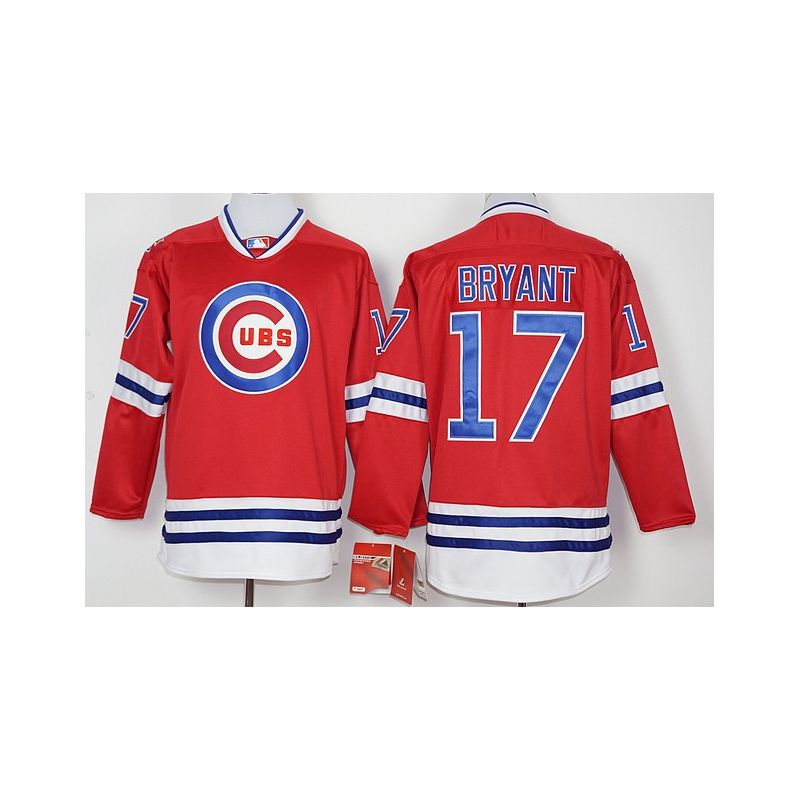 Cheap Kris Bryant Cubs Hockey Jersey From China Red #17