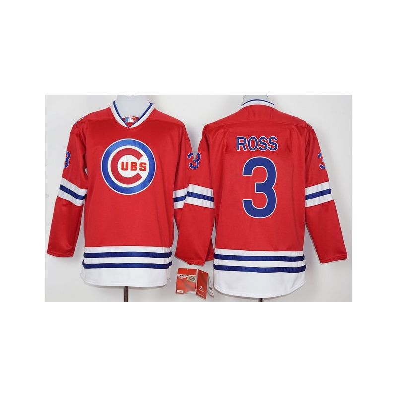 Cheap David Ross Cubs Hockey Jersey From China Red #3