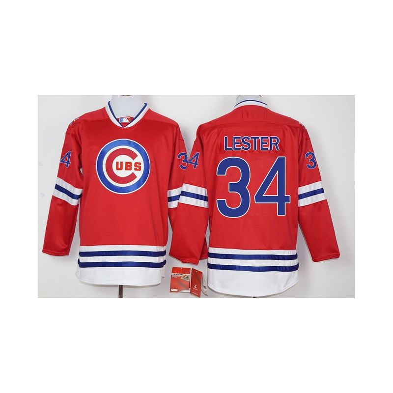 Cheap Jon Lester Cubs Hockey Jersey From China Red #34