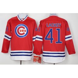 Cheap John Lackey Cubs Hockey Jersey From China Red #41