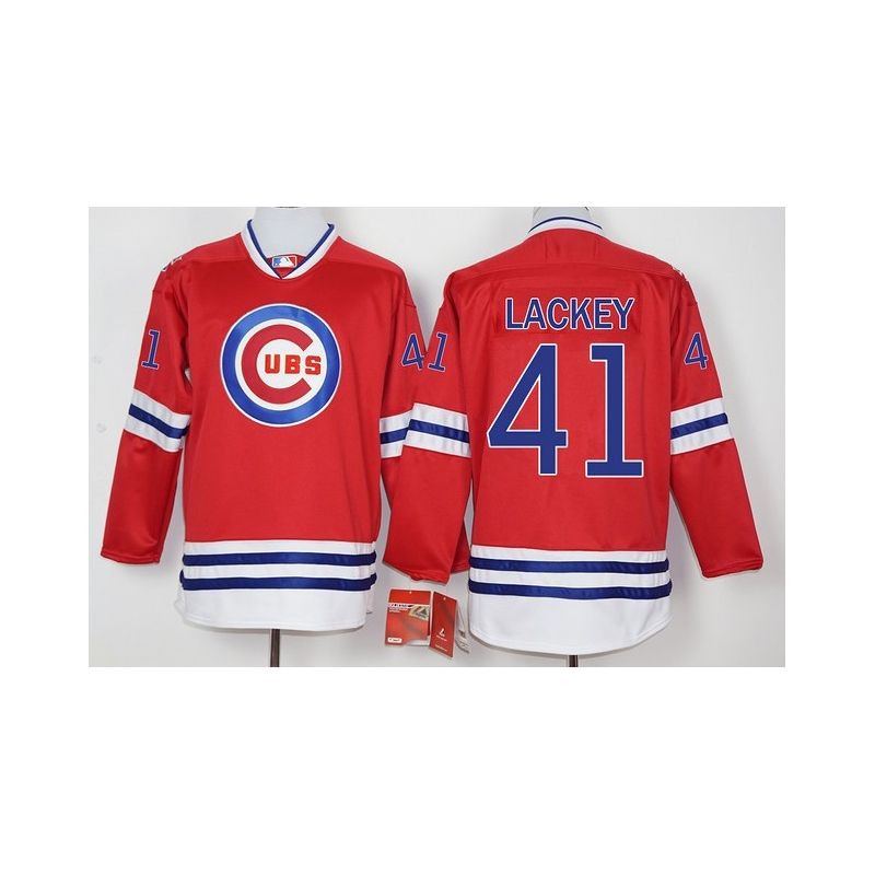 Cheap John Lackey Cubs Hockey Jersey From China Red #41