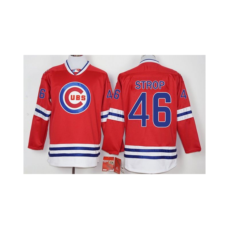 Cheap Pedro Strop Cubs Hockey Jersey From China Red #46