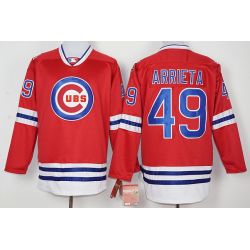 Cheap Jake Arrieta Cubs Hockey Jersey From China Red #49