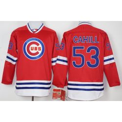 Cheap Trevor Cahill Cubs Hockey Jersey From China Red #53