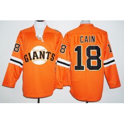 Cheap Matt Cain Giants Hockey Jersey From China Orange #18