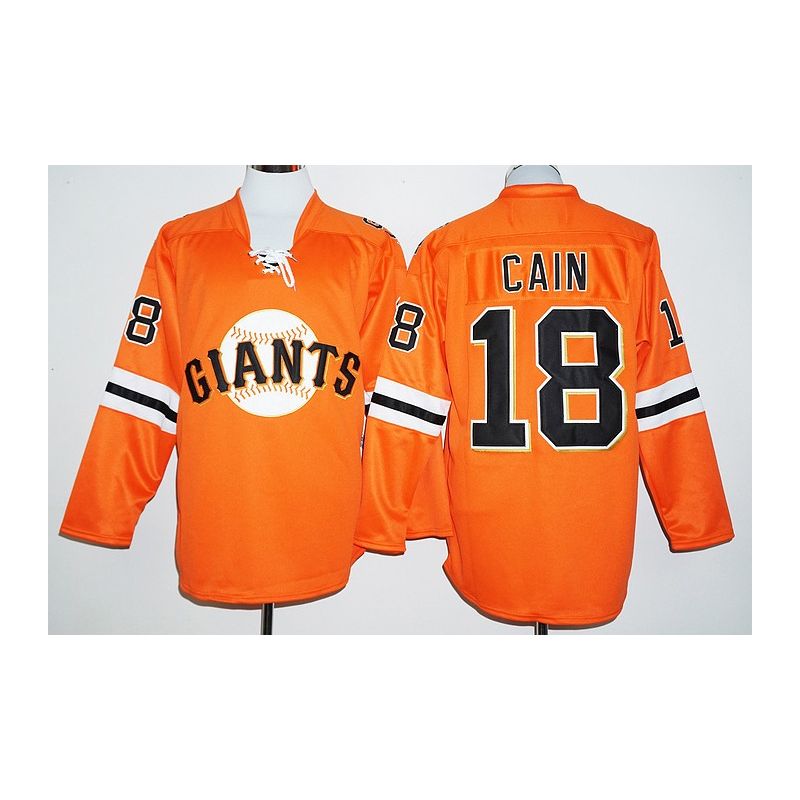 Cheap Matt Cain Giants Hockey Jersey From China Orange #18