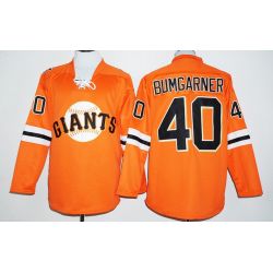 Cheap Madison Bumgarner Giants Hockey Jersey From China Orange #40