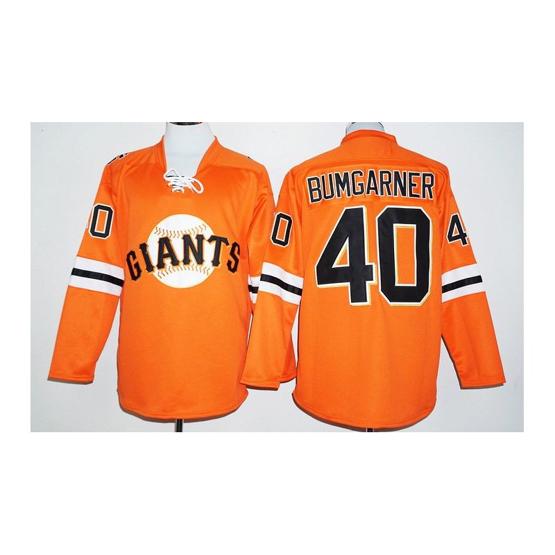 Cheap Madison Bumgarner Giants Hockey Jersey From China Orange #40