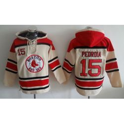 Cheap Dustin Pedroia Red Sox Hoodie Cream #15