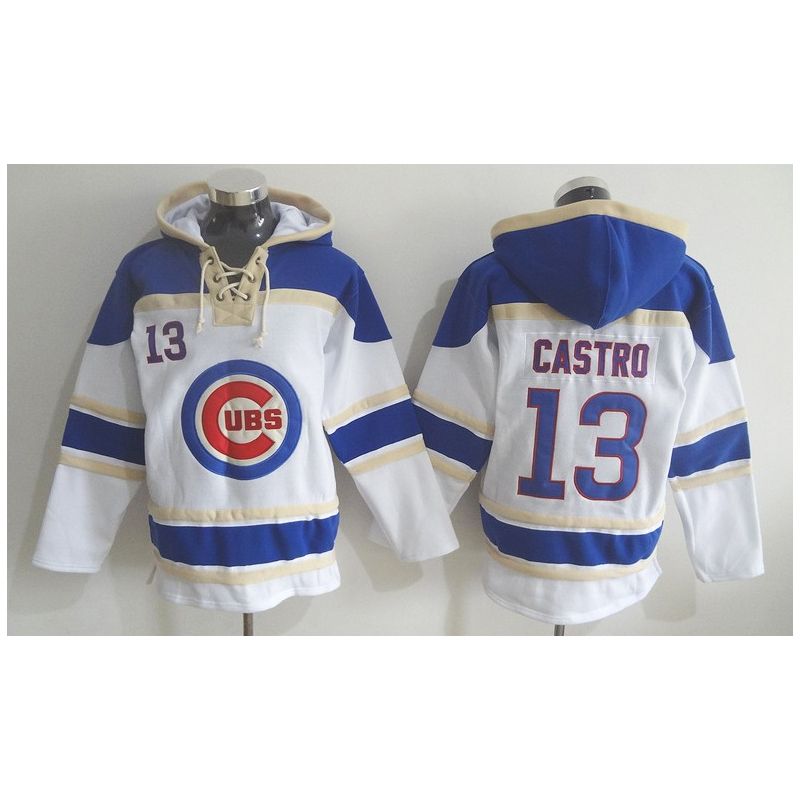 Cheap Starlin Castro Cubs Hoodie White #13