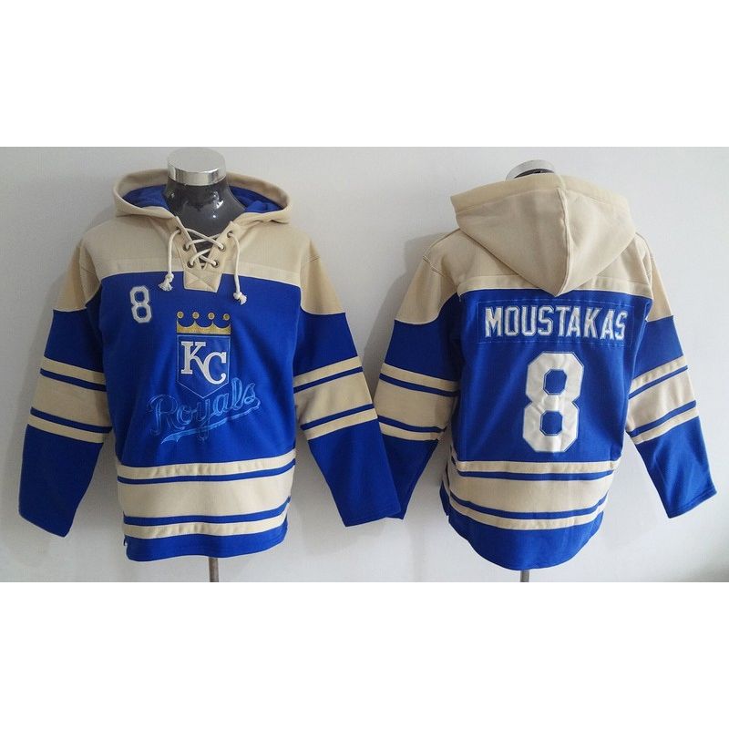 Cheap Mike Moustakas Royals Hoodie From China Royal Blue #8