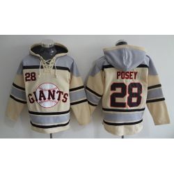 Cheap Buster Posey Giants Hoodie From China Cream #28