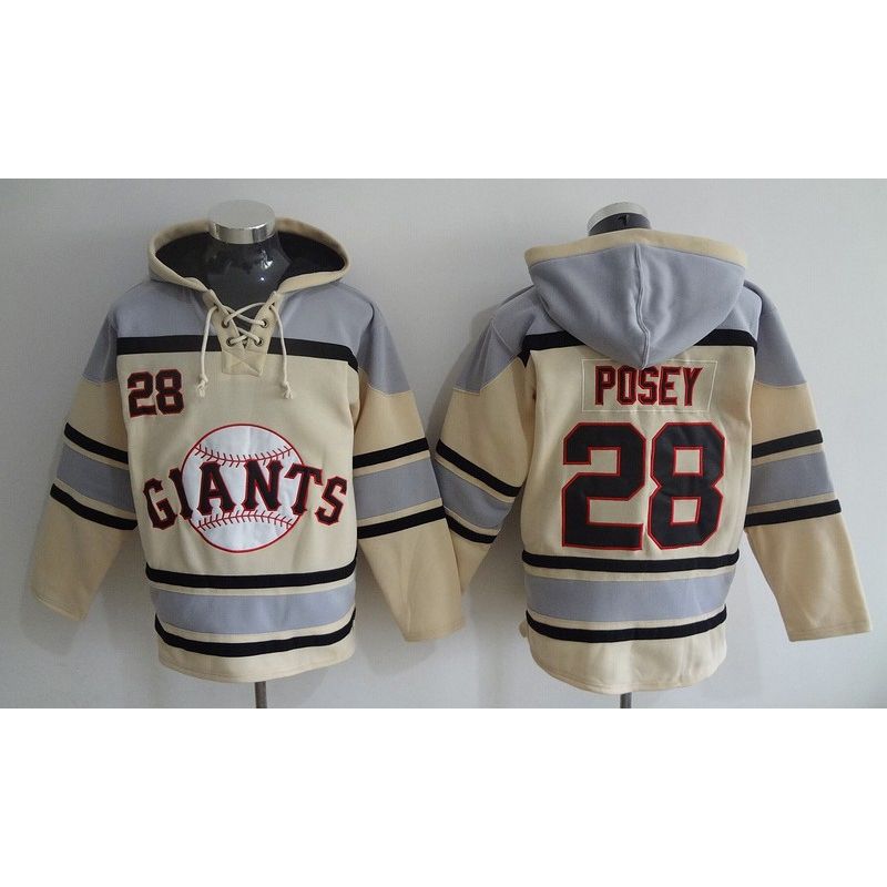 Cheap Buster Posey Giants Hoodie From China Cream #28