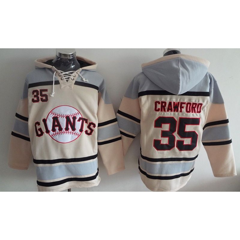 Cheap Brandon Crawford Giants Hoodie From China Cream #35