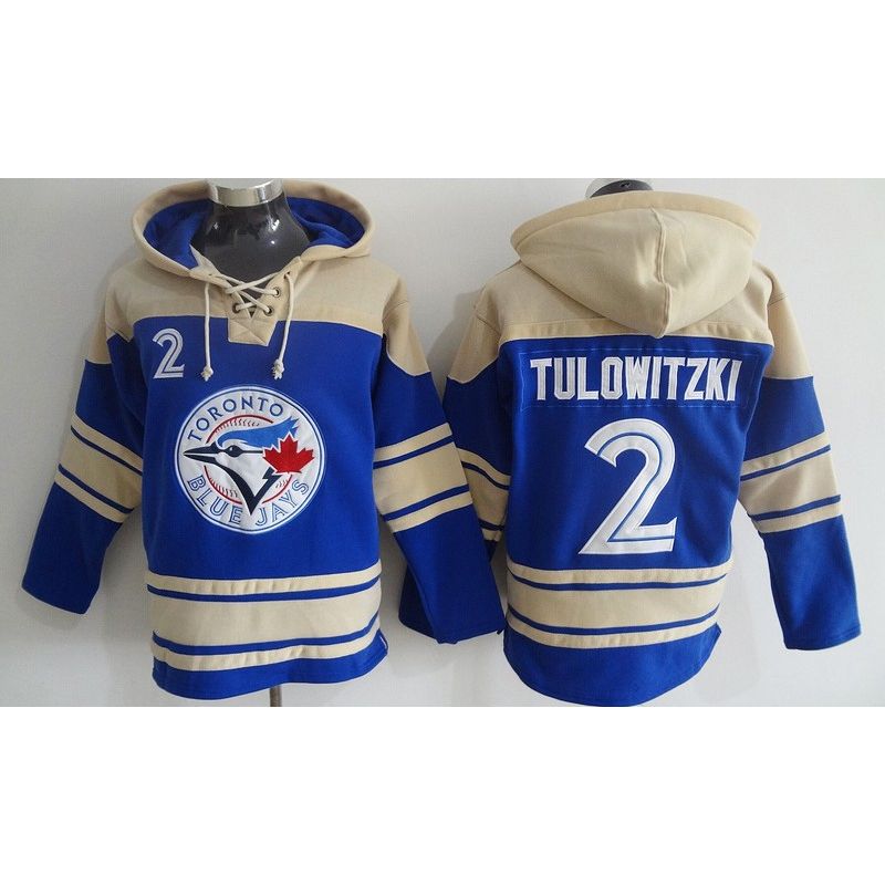 Cheap Troy Tulowitzki Blue Jays Hoodie From China Blue #2