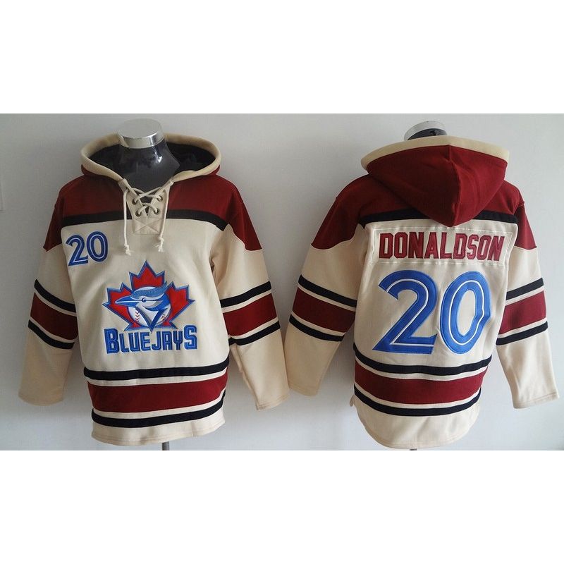 Cheap Josh Donaldson Blue Jays Hoodie From China Cream #20