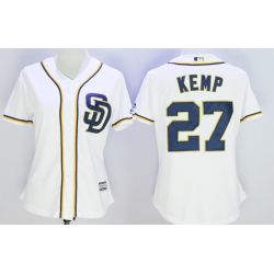 Cheap Matt Kemp Padres Women Jersey From China 2016 White #27