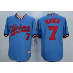 Cheap Joe Mauer Twins Jersey From China Blue throwback #7