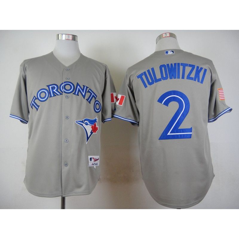 Cheap Troy Tulowitzki Blue Jays Jersey From China Grey #2 In Men Women Youth Size