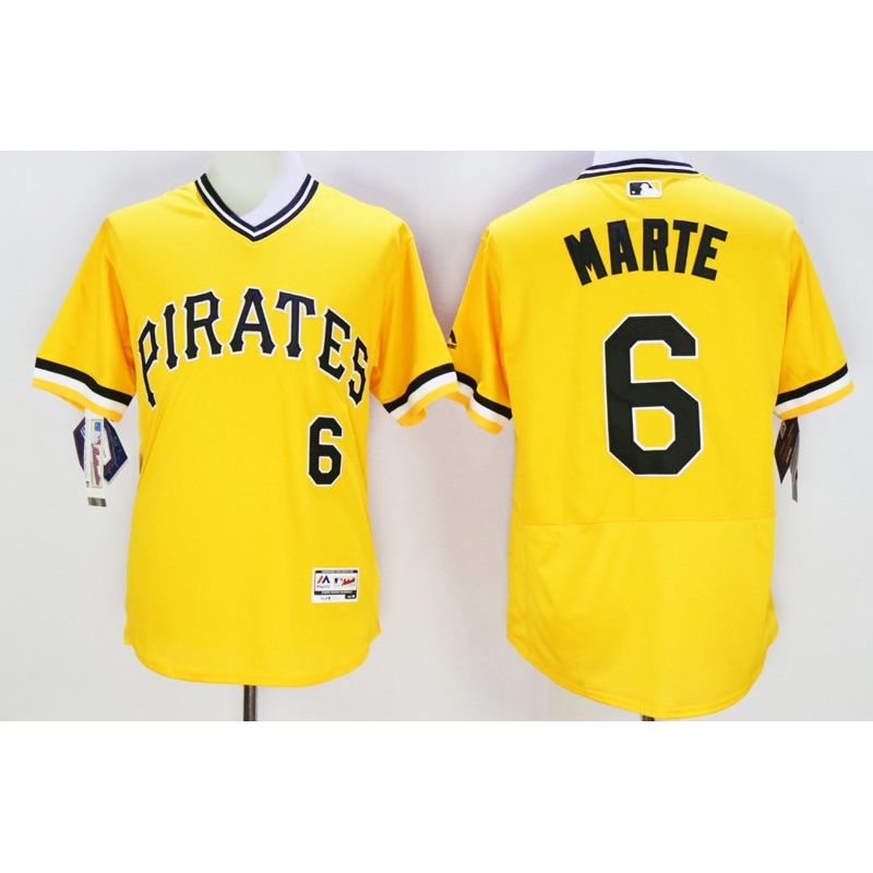 Cheap Starling Marte Pirates Jersey From China 2016 FlexBase Yellow #6 In Men Women Youth Size Cheap Starling Marte Pirates Jersey From China 2016 FlexBase Yellow #6 In Men Women Youth Size